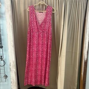 Pink Print Surplice Maxi Dress - Indigo